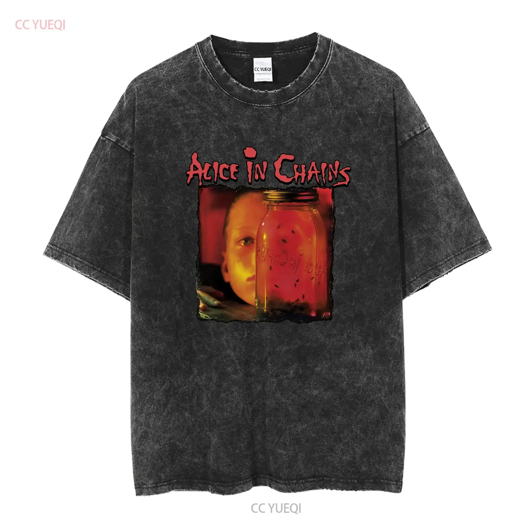 Alice In Chains T Shirt ReprinT Fan vintage Washed Stylish graphic designer clothes homme Versatile Unisex Comfortable Casual
