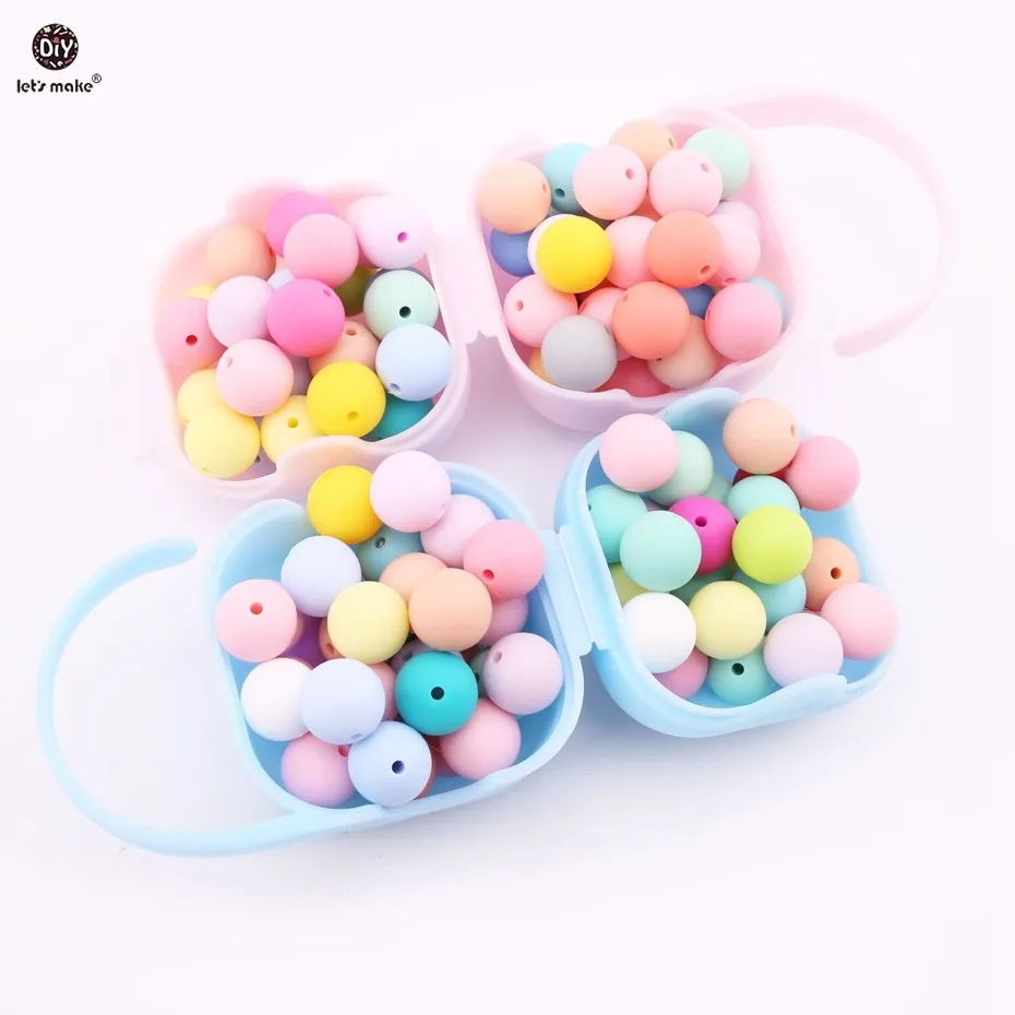 Let's make Silicone Beads baby teething 100pc teether beads 12- 20mm Food Grade Nursing Chewing Round Silicone Beads teether