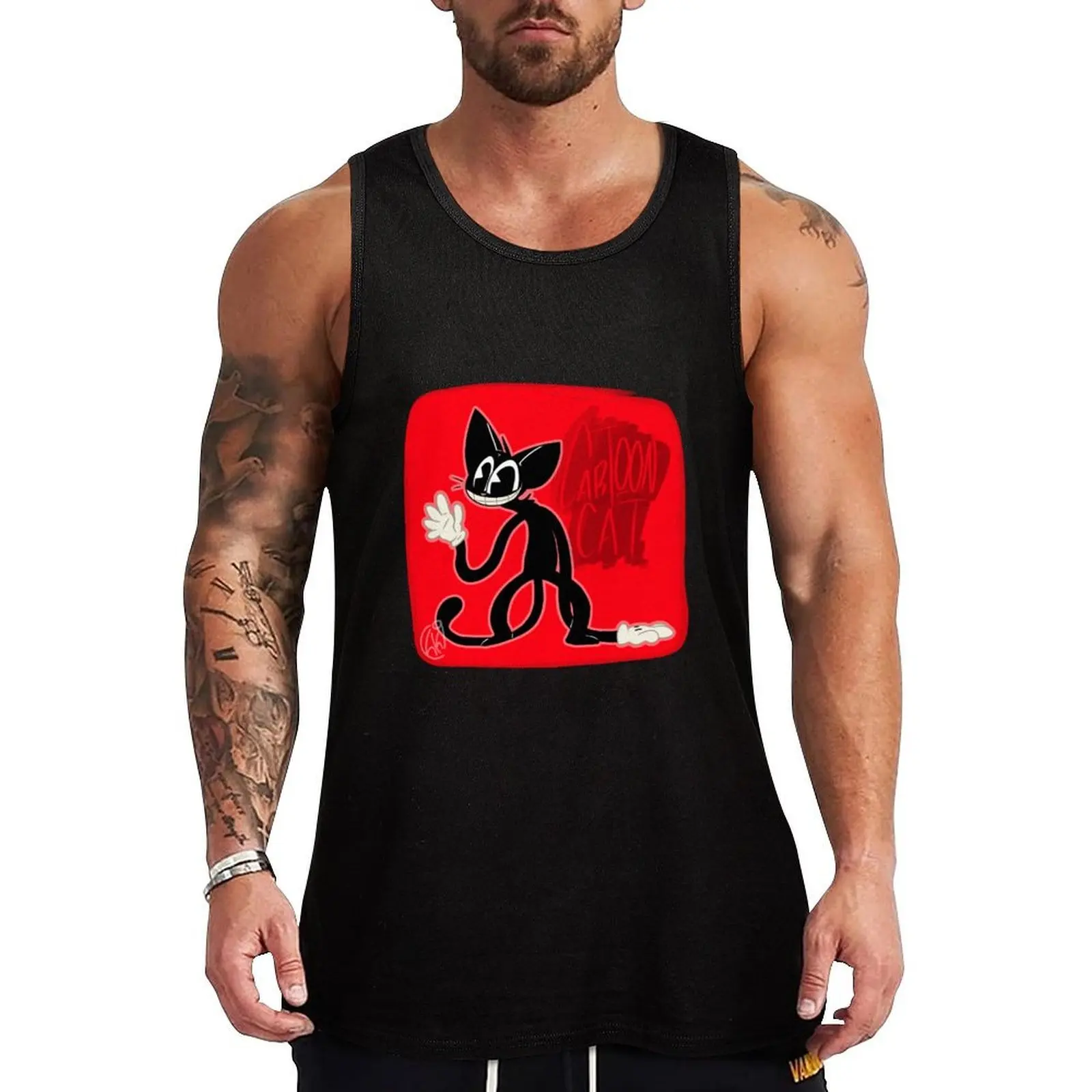 

Cartoon Cat Tank Top Workout Running Tank Top Lightweight Breathable Wear