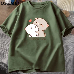 Funny Cat Printed T-shirt Cute Bubu Dudu Tshirt Summer Cotton Short Sleeve Tee Shirt Women Men Print O Neck Aesthetic Clothing