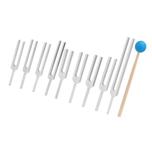 Imagen 2 del producto Juego de diapasones de aleación de aluminio, diapasón profesional plateado de lujo médico curativo, chakras, meditación, Musicco Therapies, regalo