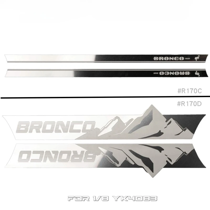 RC Car Side Skirt Stainless Steel Decorative Sheet Car Shell Simulation Modification for 1/8 RC Crawler YK4083 R170C R170D Parts