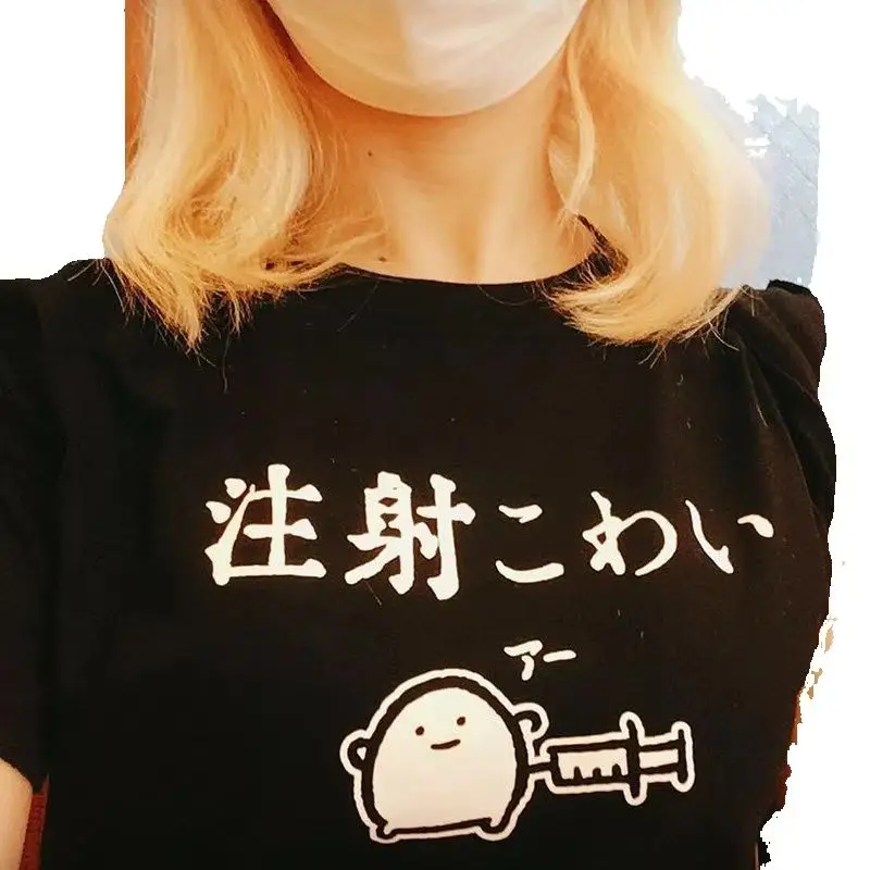 Japanese Injection Pure Cotton Cartoon Printed Fashionable Men's and Women's Short Sleeved New Personalized Casual T-shirt
