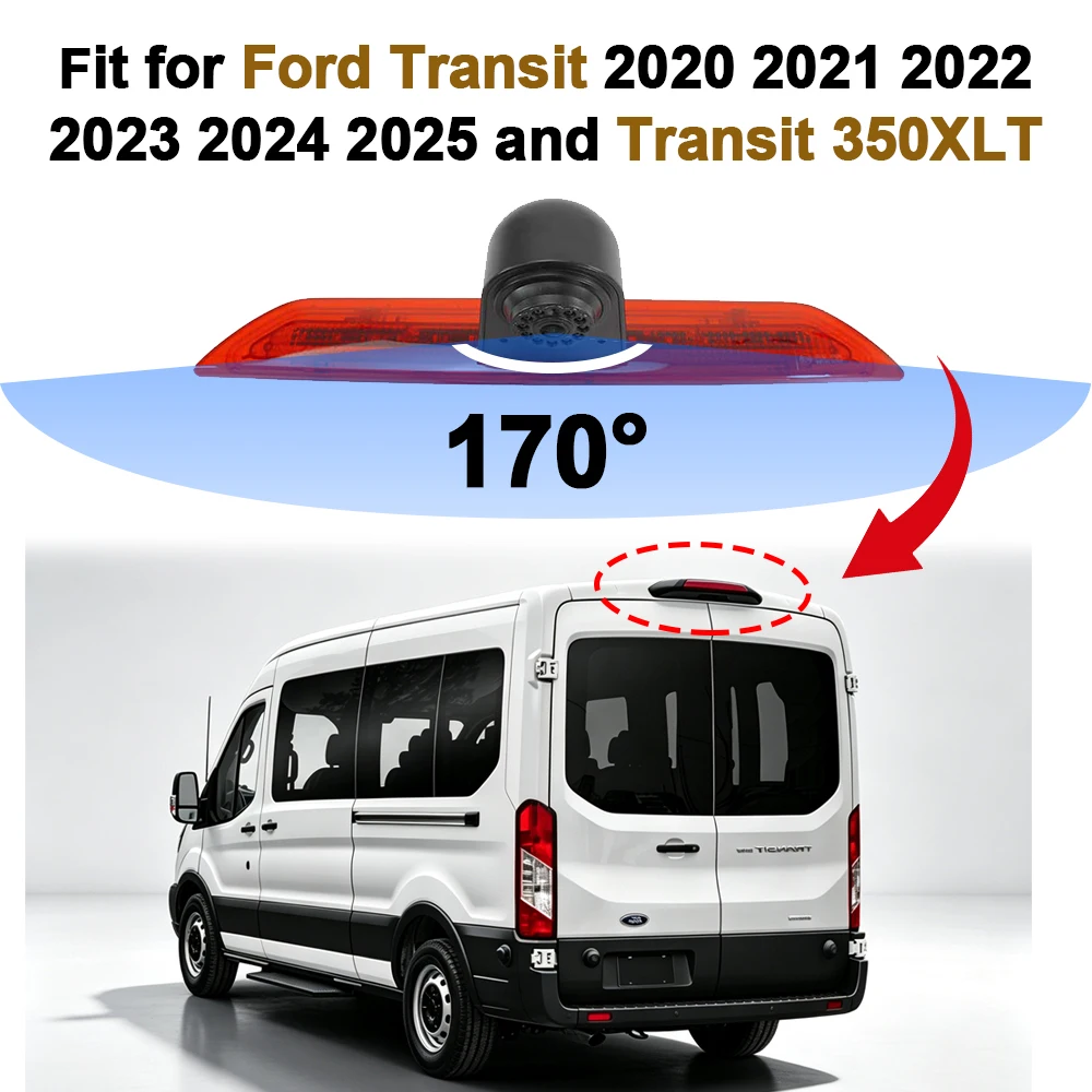 Carsanbo Van Rear View Camera For Ford Transit 2020 To 2025 / Transit 350XLT Embedded in large black covers) Parking Reverse Cam