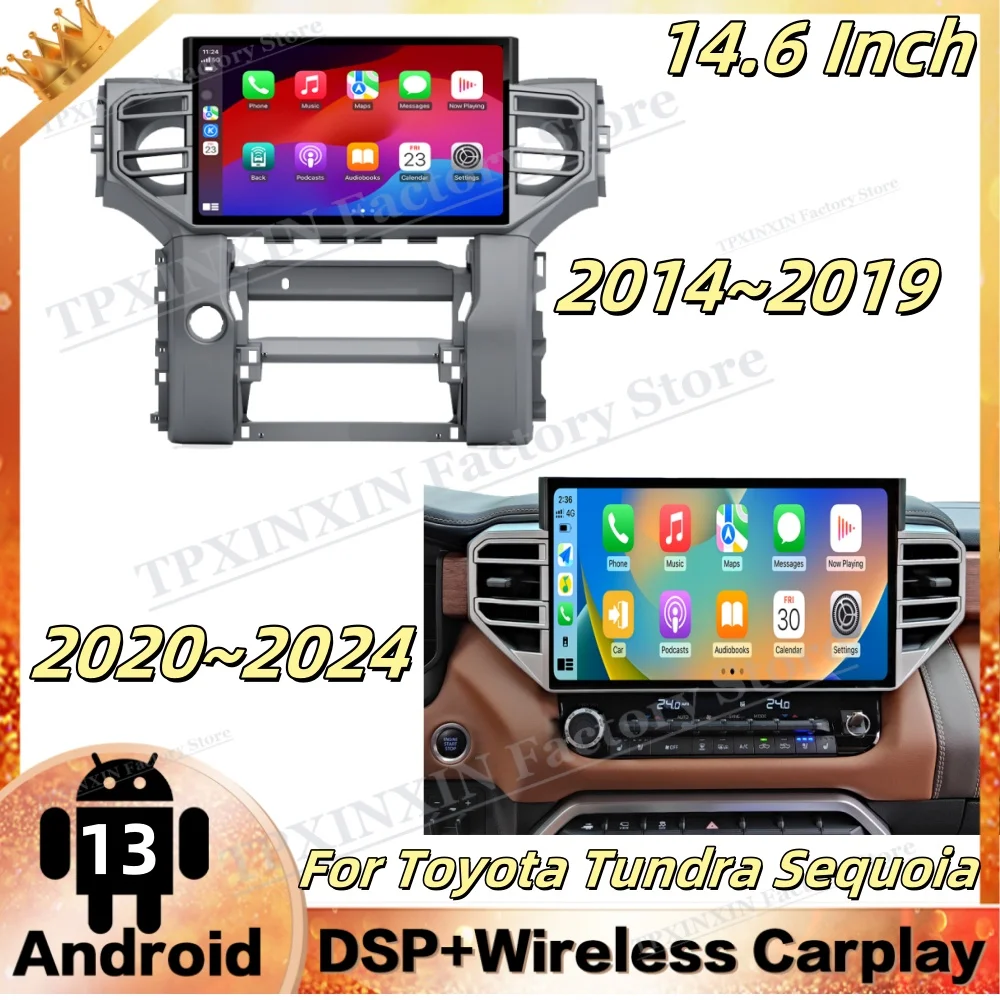 14.6 Inch For Toyota Tundra Sequoia 2014~2024 Fresh Arrivals In Stock Android 13 Multimedia GPS Navigation Car Radio Head Unit