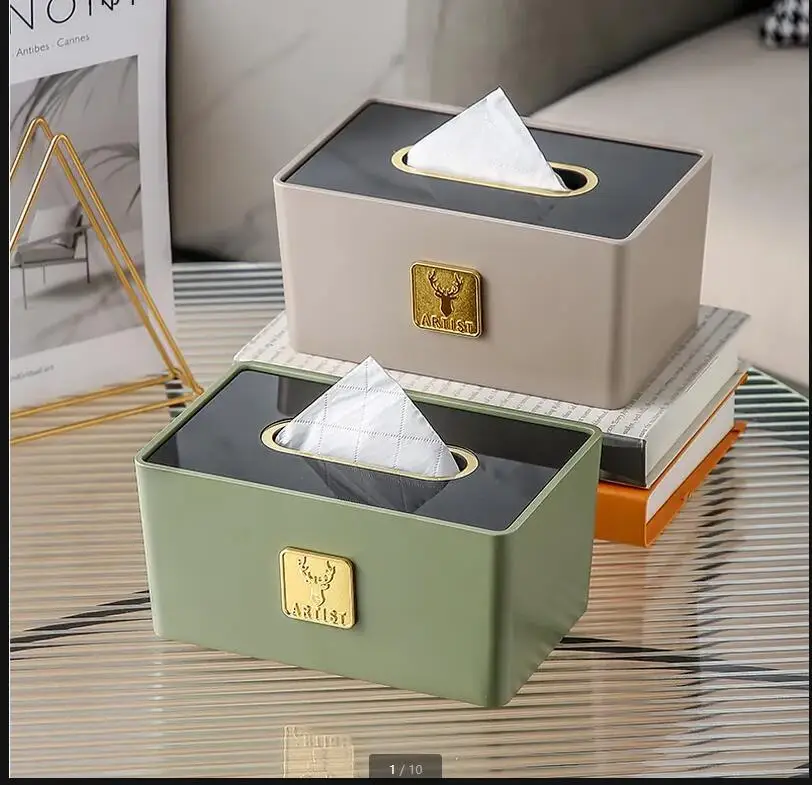 

Rectangular Resin Tissue Box Storage Boxes Paper Napkin Tissues Holder Organizer Towel