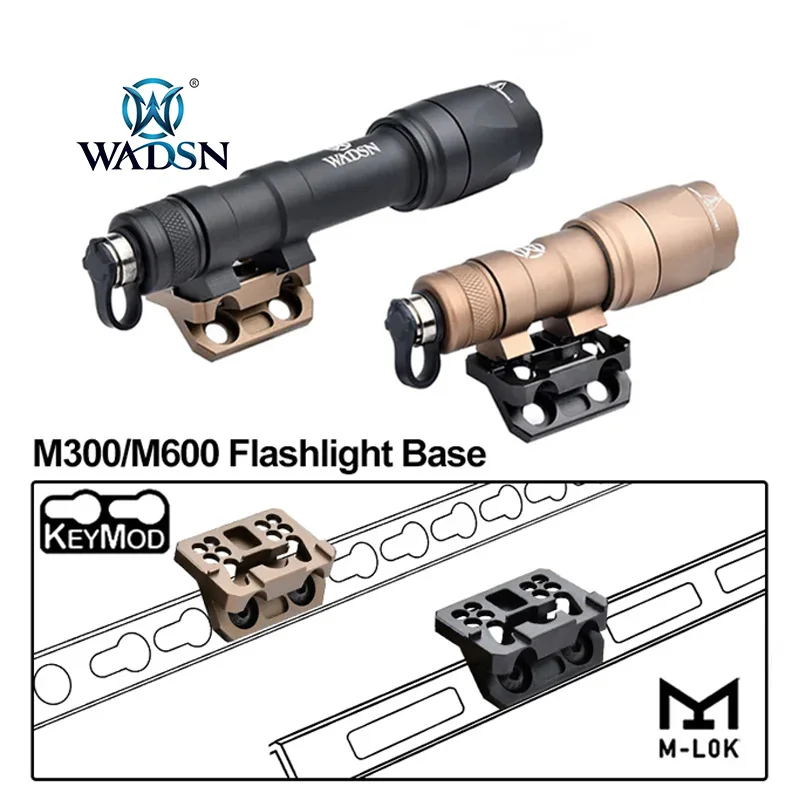 Airsoft M300 M600 Weapon Scout Light M lok Base M300 M600C Flashlight Offset 45 Degree Mount Bracket For MLOK Keymod Accessories