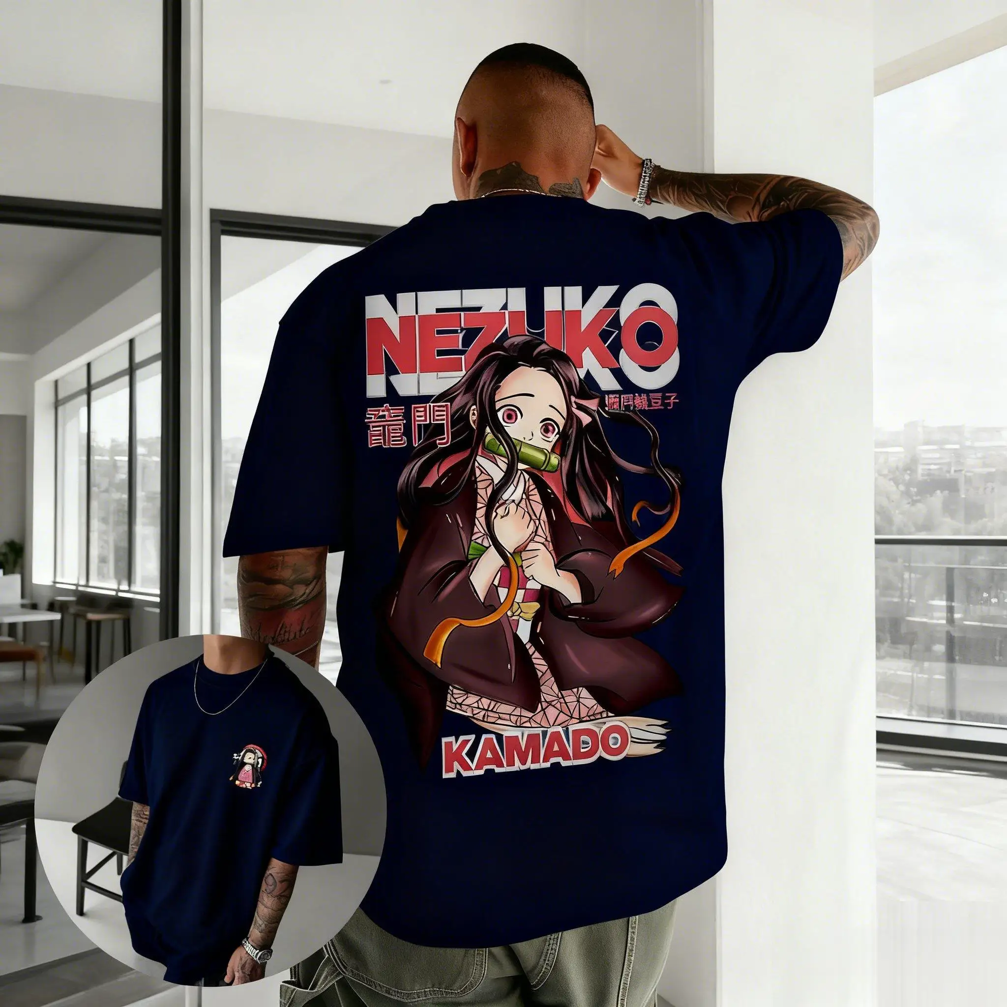 Nezuko Kimetsu No Yaiba Anime T Shirt Uomo Donna Manica corta Tee Demon Slayer Grafica Casual Magliette e camicette 2026 Estate Streetwear Cosplay