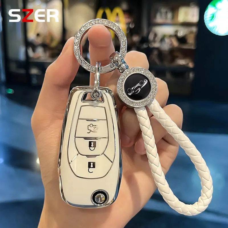 

3 Button Fashion TPU Car Remote Flip Key Fob Shell Key Cover Case For Chevrolet Cruze Aveo Malibu Onyx LTZ 2014-2018 Key Holder