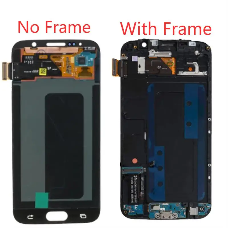 Original 5.1  Super AMOLED LCD For Samsung Galaxy S6 Display With Frame S6 SM-G920F LCD Touch Screen Panel Digitizer Assembly