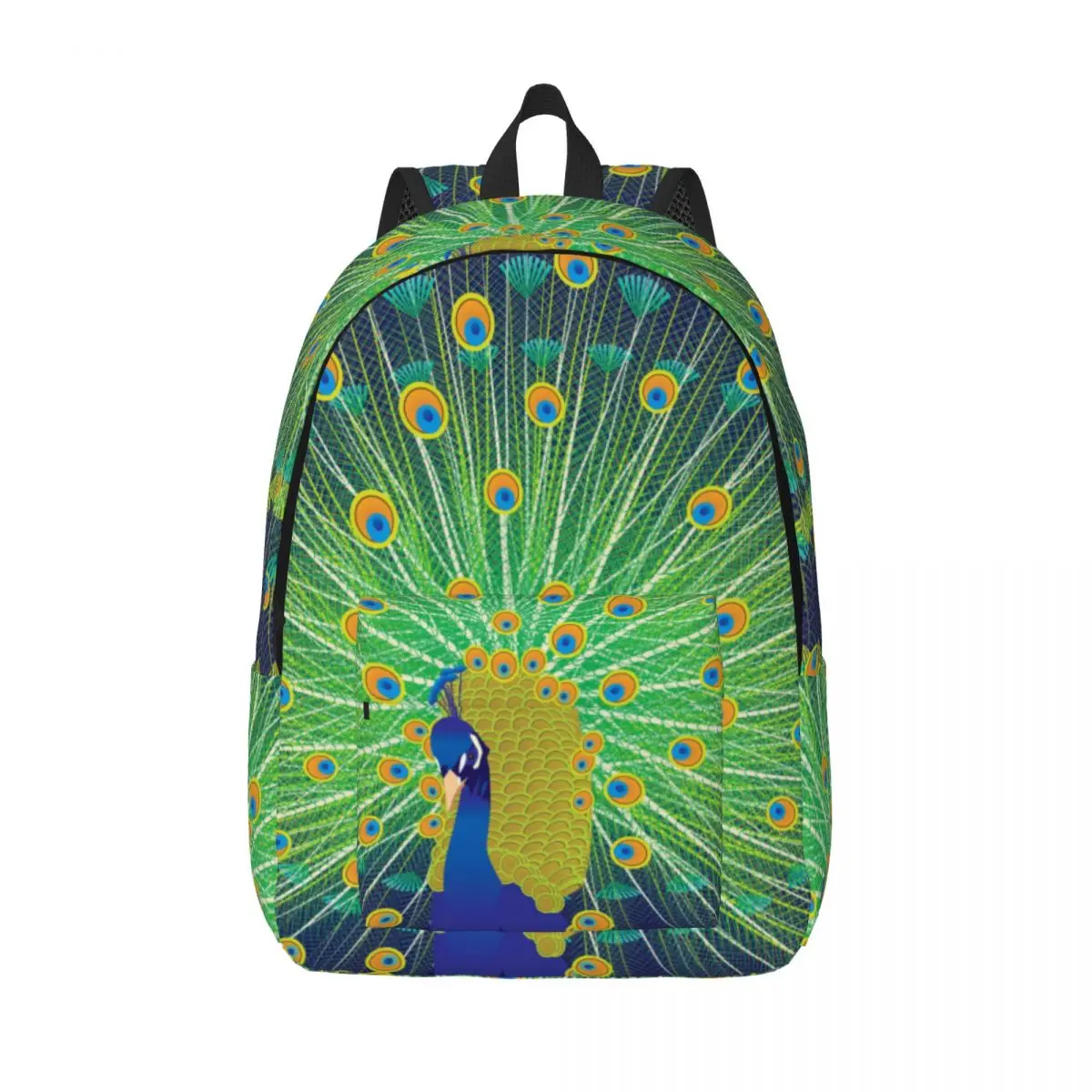 

Laptop Backpack Unique Peacock On Dark Blue Background School Bag Durable Student Backpack Boy Girl Travel Bag