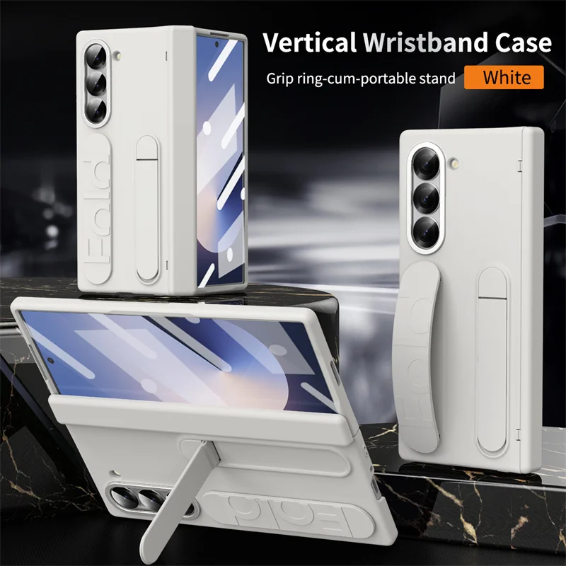 

High-end Wristband Stand Case For Samsung Galaxy Z Fold 7 6 5 4 3 Stylus Pen Slot Full-pack Screen Film Integrated Protect Cover
