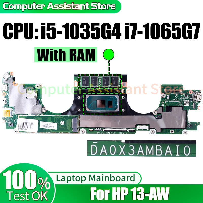 

For HP 13-AW Laptop Mainboard DA0X3AMBAI0 L71985-601 i5-1035G4 i7-1065G7 Notebook Motherboard