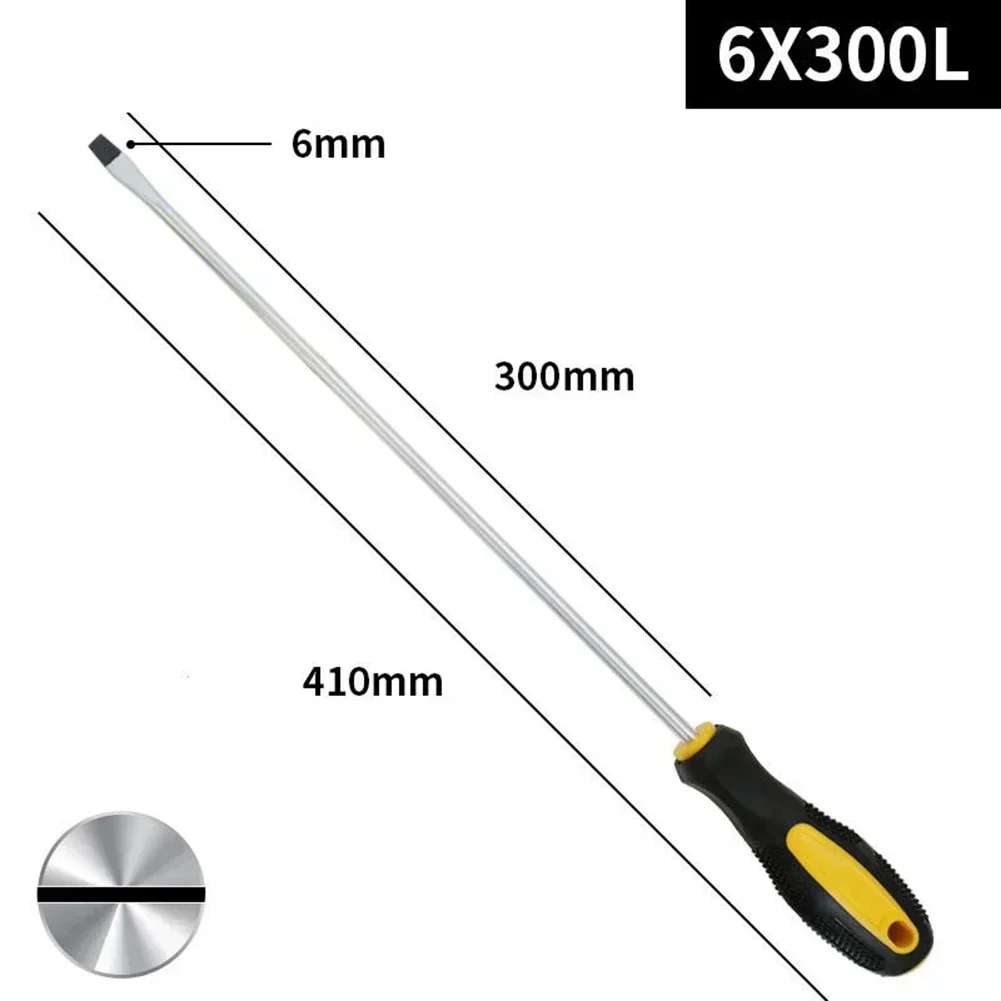 1/2pcs Extended Screwdriver Long Slotted Cross Screwdriver With Rubber Handle Multipurpose Magnetic Electric Screwdriver Tools