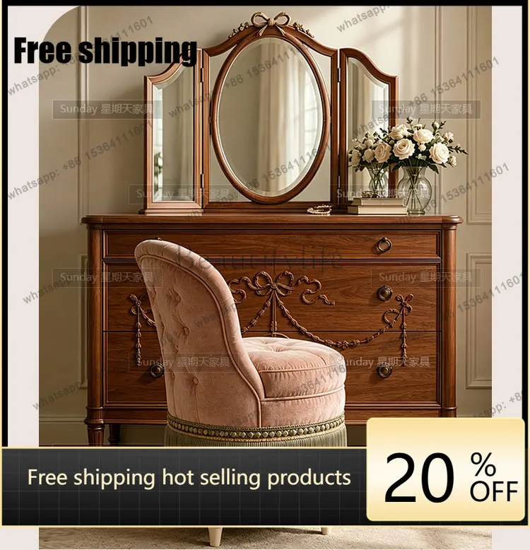 Factory Direct American Neoclassical Carved Dresser Old Makeup Table