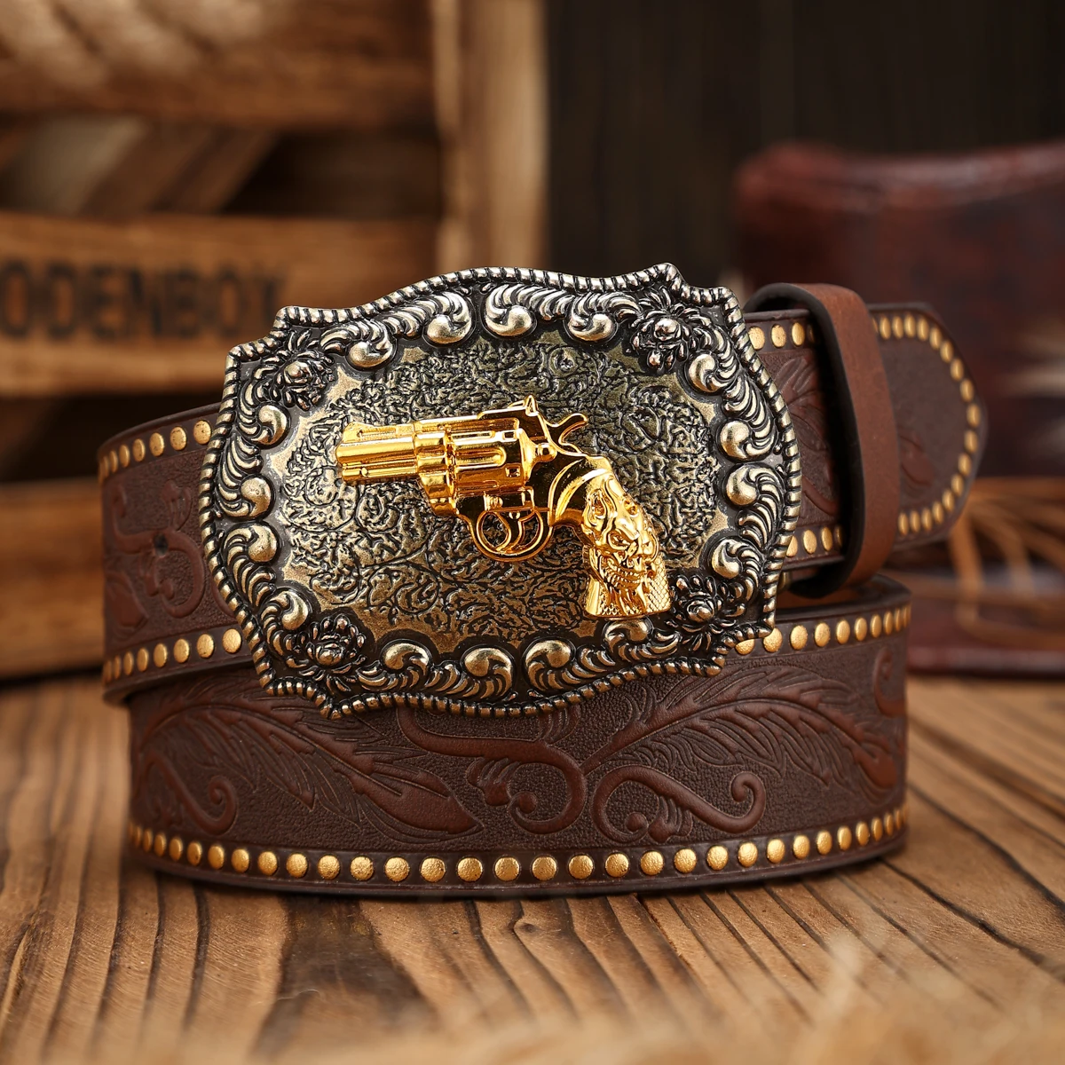 A Western-style PU Belt Suitable for Both Men and Women, in Bohemian Style and Retro, Is Perfect for Daily Casual Outings