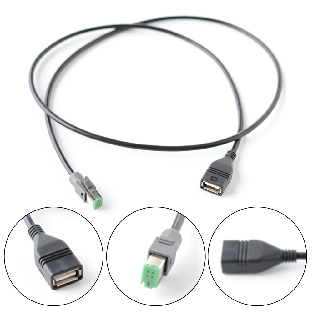 Accessory USB Cable Black 4 Pin Connector Quick Installation Wear-resistant Direct Installation For Mazda Accessory