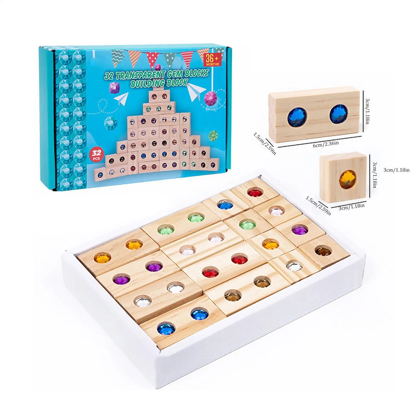 Rainbow Stacker Blocks Rainbow Stacking Cube Toy Set Rainbow Stacking Tower Game Acrylic Block Construction For 3 Years Old