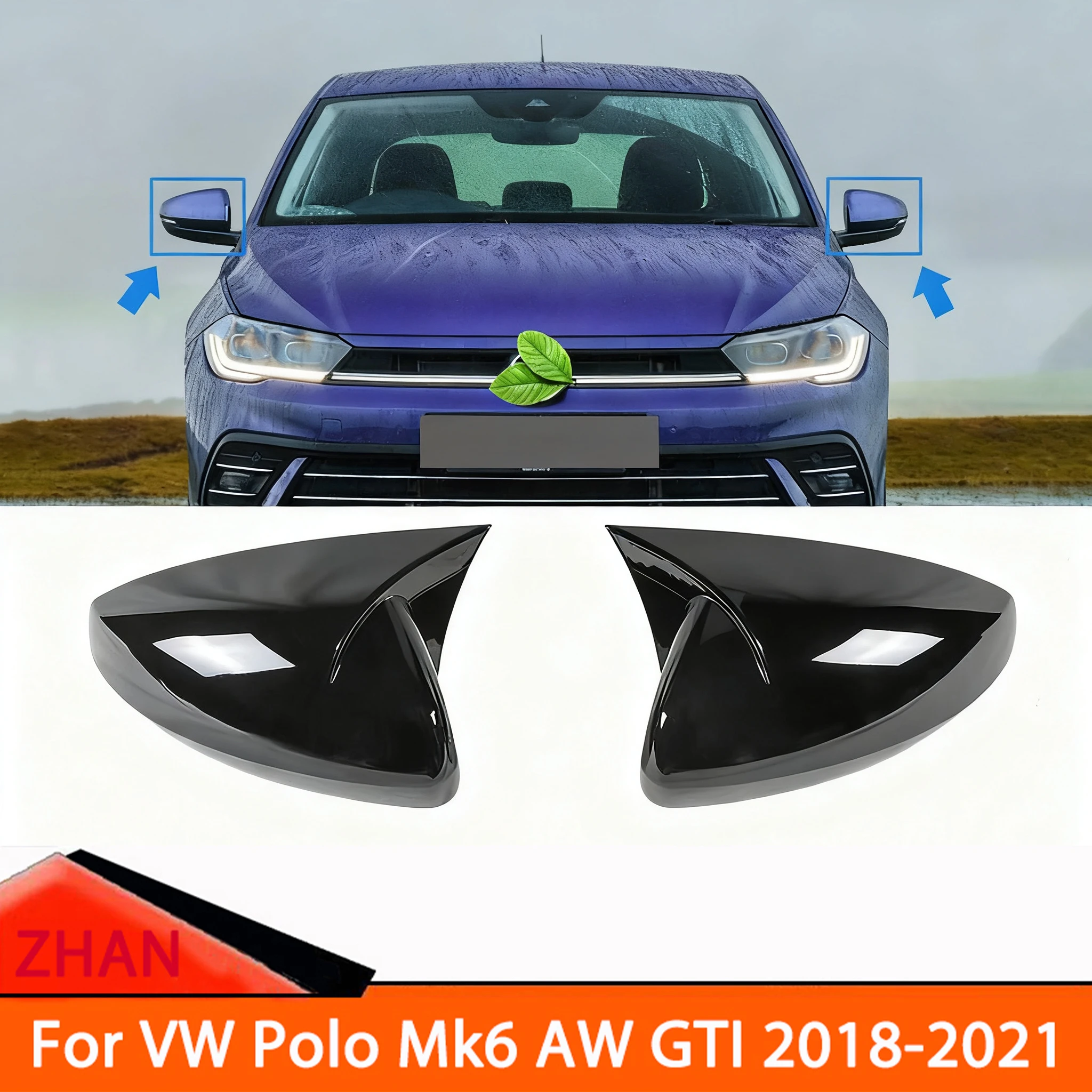 

Крышка зеркала заднего вида с углеродным волокном для VW Volkswagen Polo Mk6 AW GTI 2018-2021 — наружная накладка на корпус автомобиля