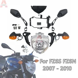 Fit for 2007-2010 Yamaha FZ6 FZ6N FZ6S Motorcycle Headlight Set Head Light Assembly Turn Signal Mirror FZ6 N FZ6S 2008 2009 2010