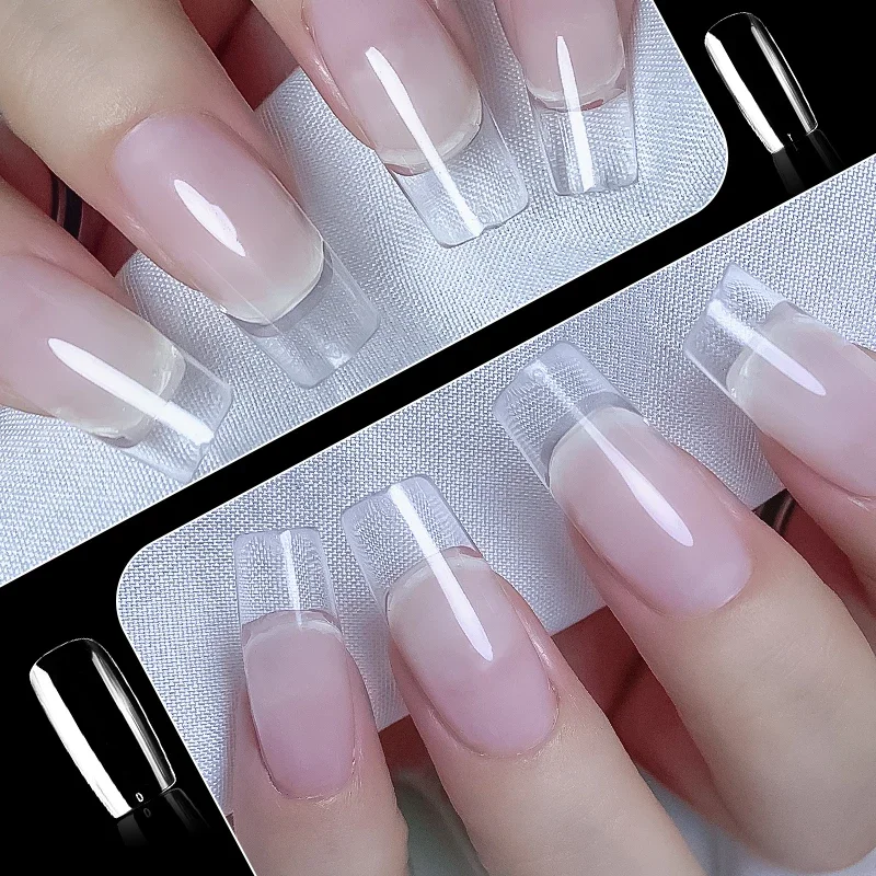 False Nails Full Cover Nail Tips Transparent Square Stick on Nails Press on Acrylic Fake Nails for Supplies 50 PCS/bag Ongle