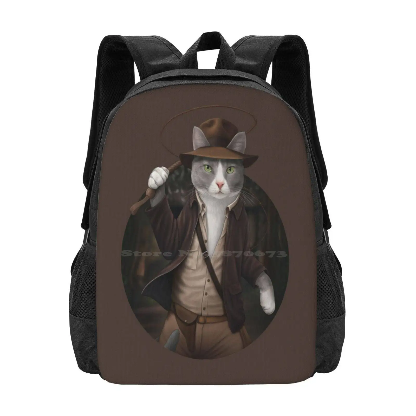 Indi-Nyan Jones Hot Sale Schoolbag Backpack Fashion Bags Indiana Jones Cat