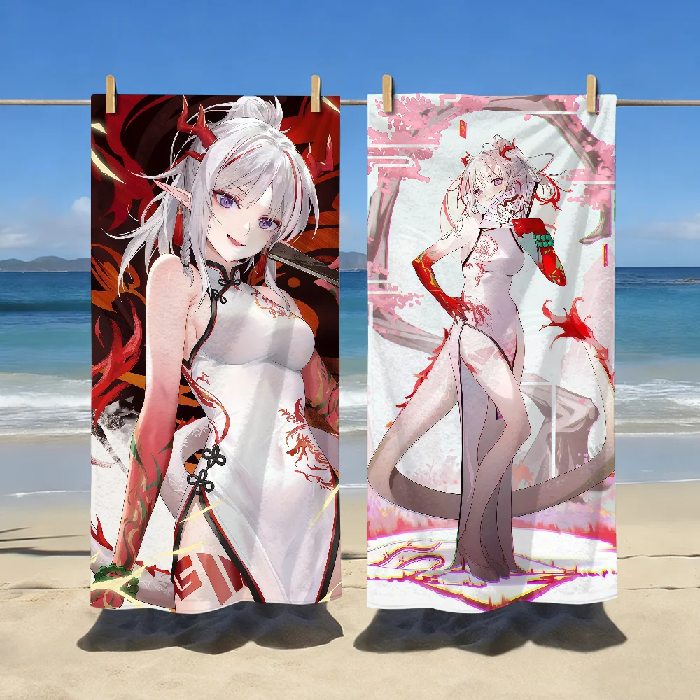 Nian Game Arknights Towel Sports Quick Dry Travel Camping Gear Sandproof Soft Light Large Beach Towel