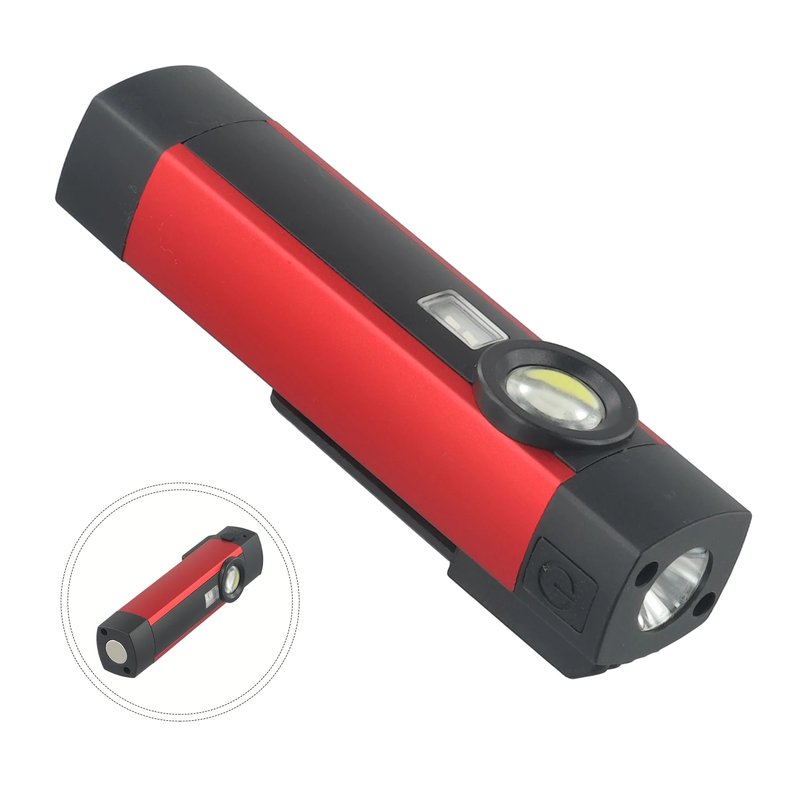 Rechargeable Mechanic Inspection Lamp Compact Hand Torch with Pen Holder and 4 Level Dimming Aluminum Alloy Work Light