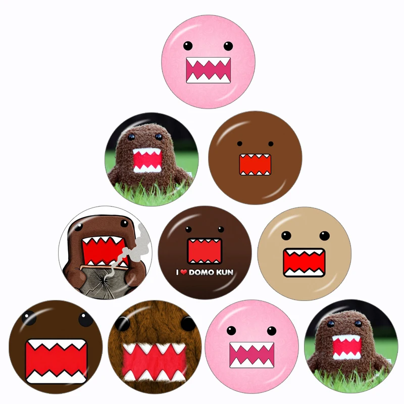 Domo Kun Pattern 12mm/16mm/18mm/20mm/25mm/30mm Round Photo Glass Cabochon Demo Flat Back Making Finding