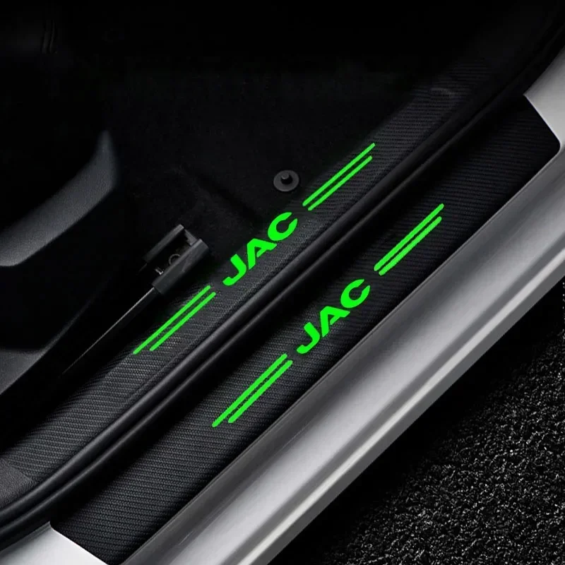 Luminous Car Threshold Tape Door Sill Anti Kick Stickers Protective Decals for JAC Logo Refine J3 J2 S5 A5 J5 J6 J4 T8 Vapour S2