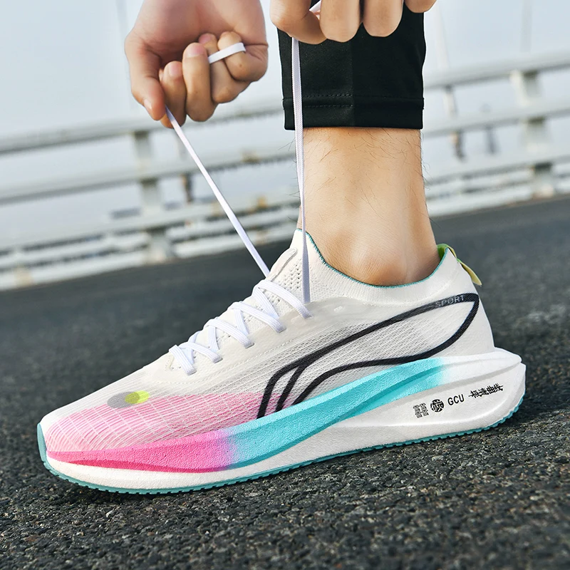 

Men's sports shoes, lightweight carbon plate racing running shoes, winter shock absorption, anti slip, wear-resistant, breathabl