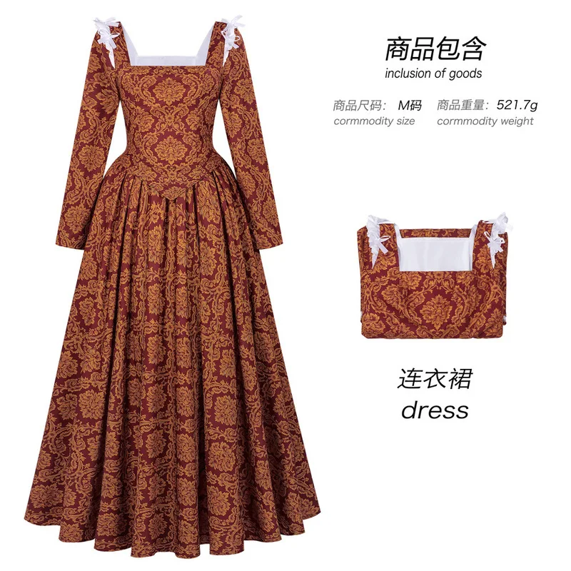 In-stock Italian Renaissance Women's Borgia Renaissance Queen Dress Medieval Long Gown