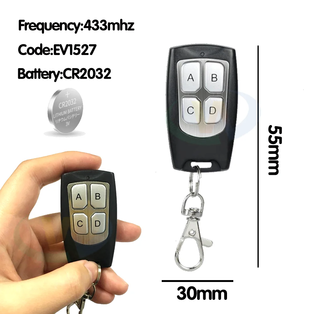 Commutateur de télécommande RF sans fil universel, récepteur et émetteur pour moteur de portail de garage, LED, 433MHz, DC 12V, 24V, 4 canaux