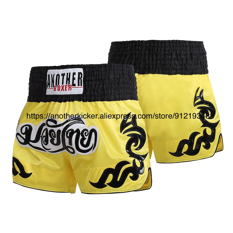 

Muay Thai Shorts Embroidery Satin Boxing Shorts Women Men Child Sanda Martial Arts MMA Fight Equipment Kickboxing Training Pants