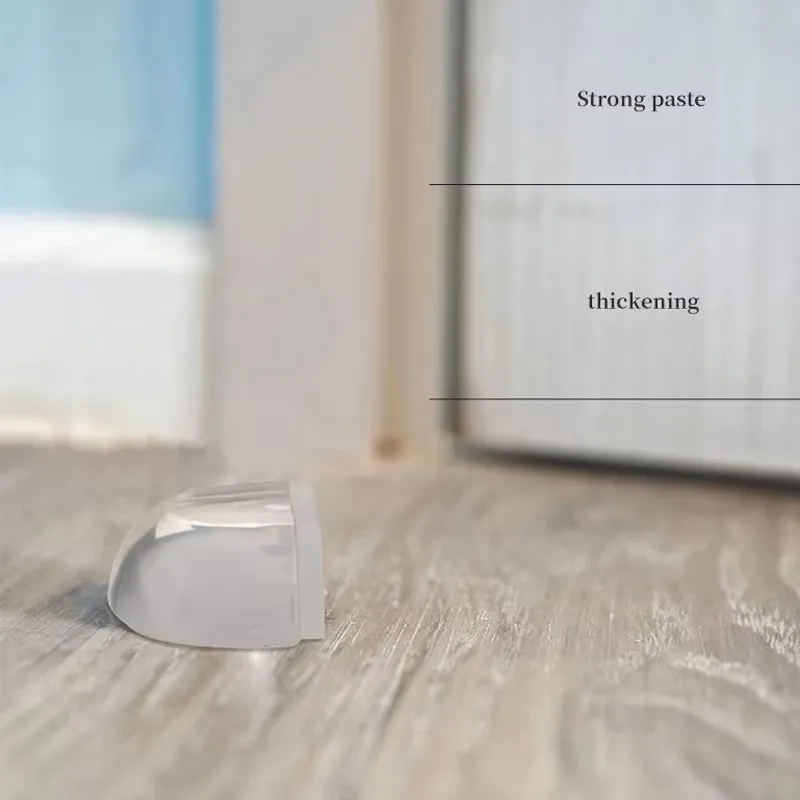 Transparent Silicone Door Stopper Floor Mounted Anti Bump Pad No Drill Home Office Safety Protection Door Stop Home Improvement view 4