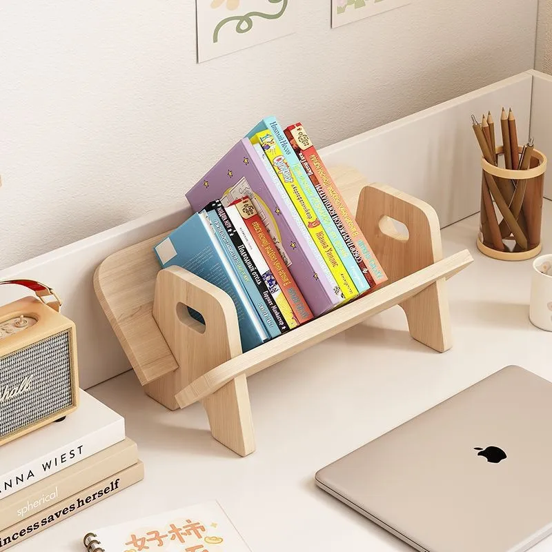 AOLIVIYA Wooden Desk Bookcase Cabinet Library Shelves Bookshelf Storage Rack Student Display Reading Organizer Stand
