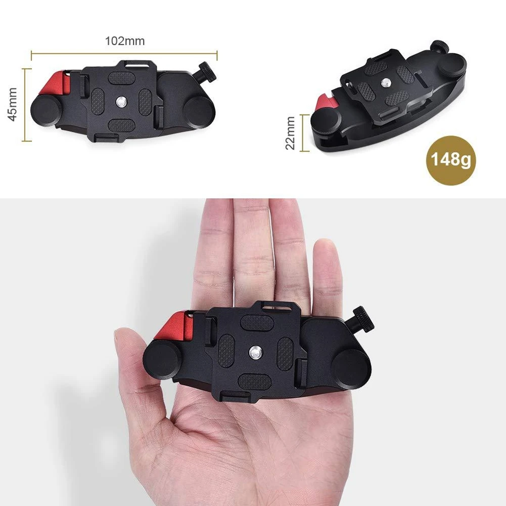 High-Strength Aluminum Alloy Camera Waist Belt Clip With CNC Quick Strap For Mounting On Backpacks