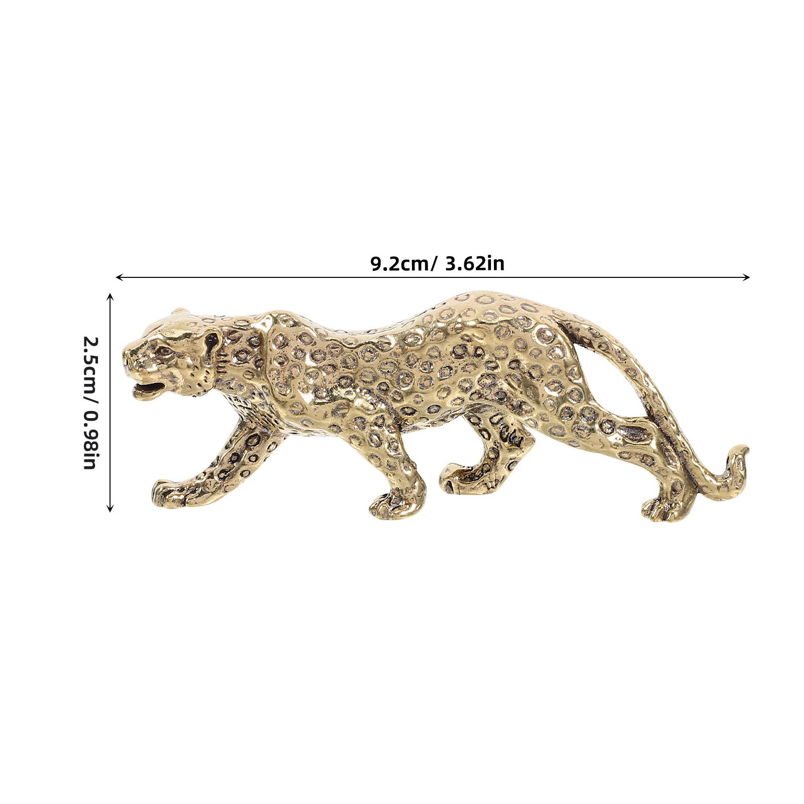 Statua Decorativa da Scrivania a Forma di Leopardo in Ottone Dorato, Accessorio Elegante in Stile Vintage per Ufficio e Casa