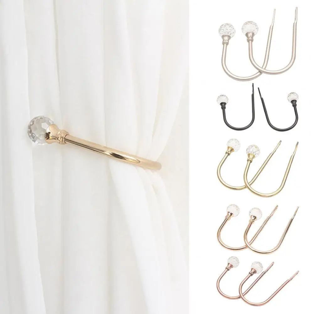 2 Pcs Curtain Hooks High Strength Stainless Wall Mounted Fixation Curtain Home Living Room Curtain Holders Curtain Accessories