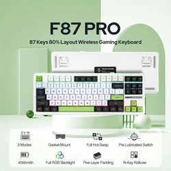 AULA F87 Mechanical Keyboard 3 Mode 2.4G/USB/Bluetooth Tri Mode Wireless Gaming Keyboard 87 Key Hotswap RGB Gasket Keyboard