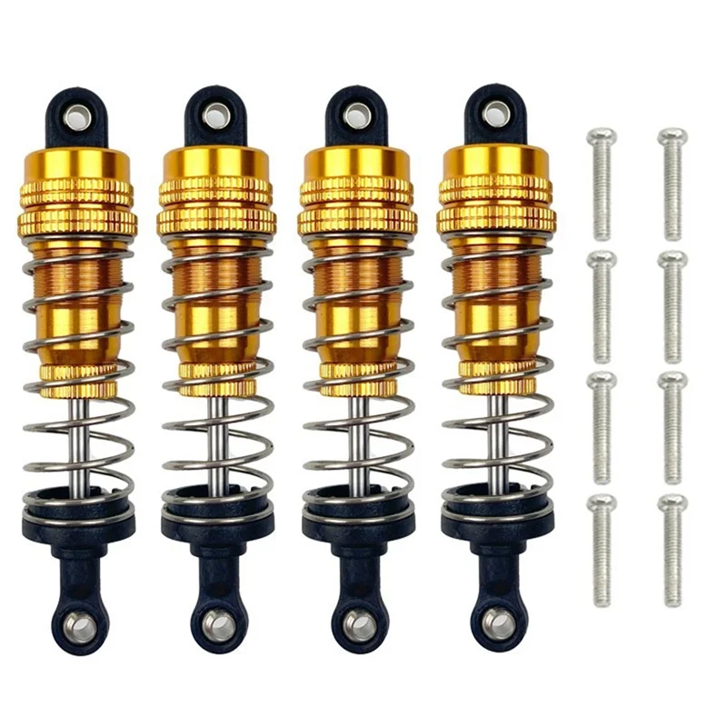 4Pcs Metal Front and Rear Oil Shock Absorber Damper for MJX H16 16207 16208 16209 16210 1/16 RC Car Upgrades Parts,3