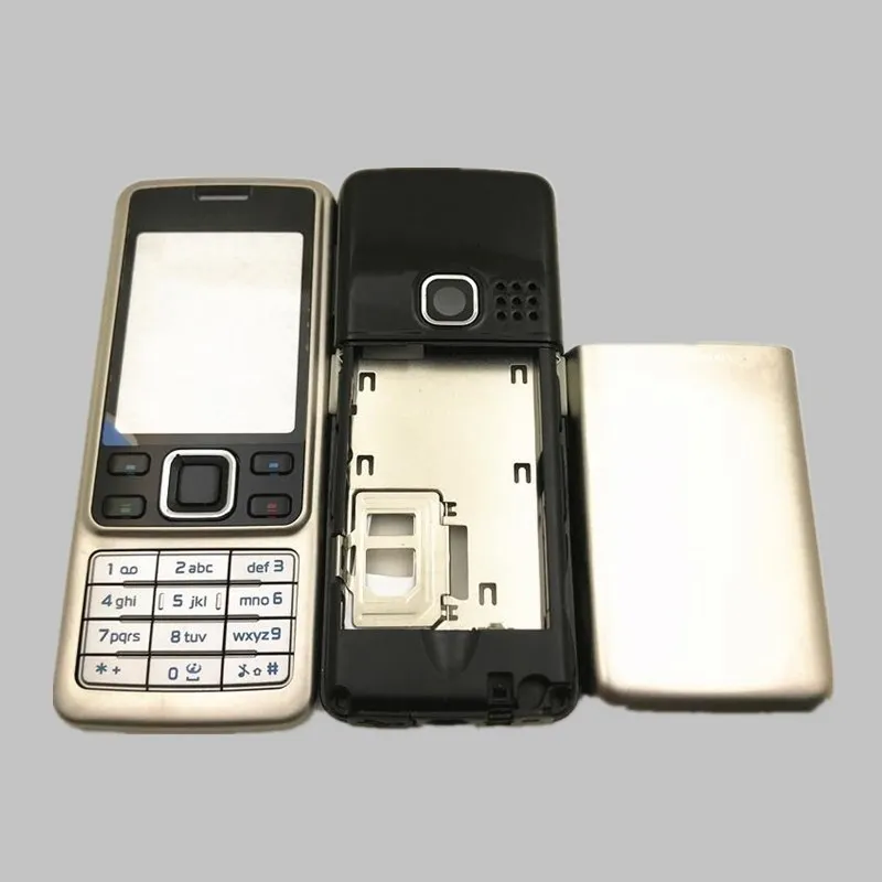 Full Complete Mobile Phone Housing Cover Door Frame Battery Back Cover + English Keypad for Nokia 6300