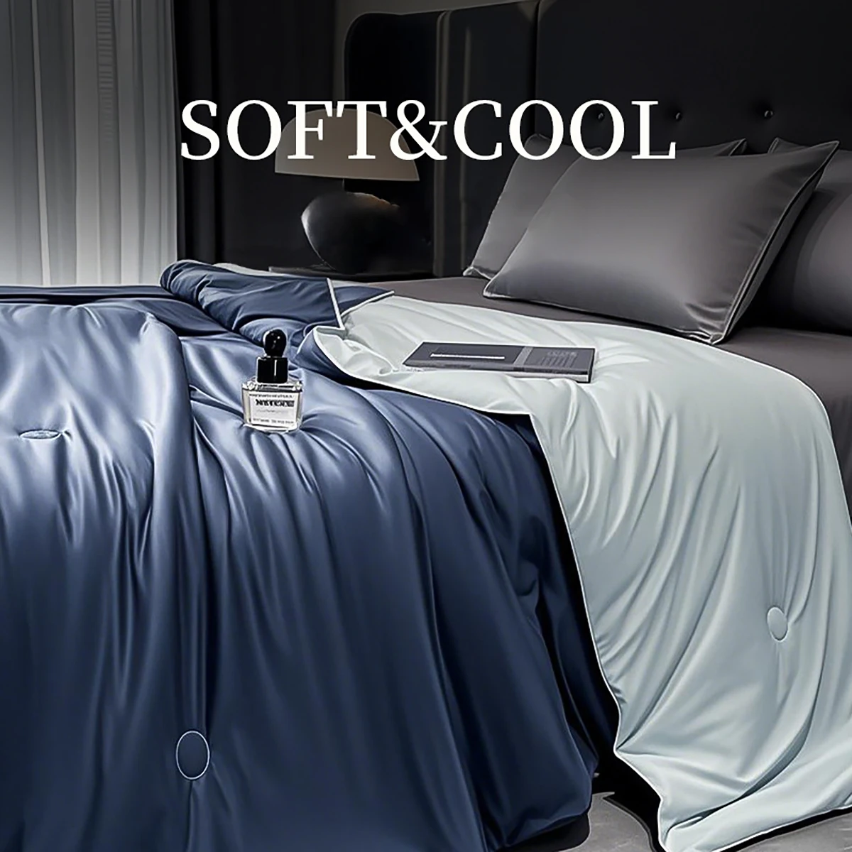 

Double-layer temperature-controlled summer quilt, solid color machine-washable air conditioning quilt, gift quilt