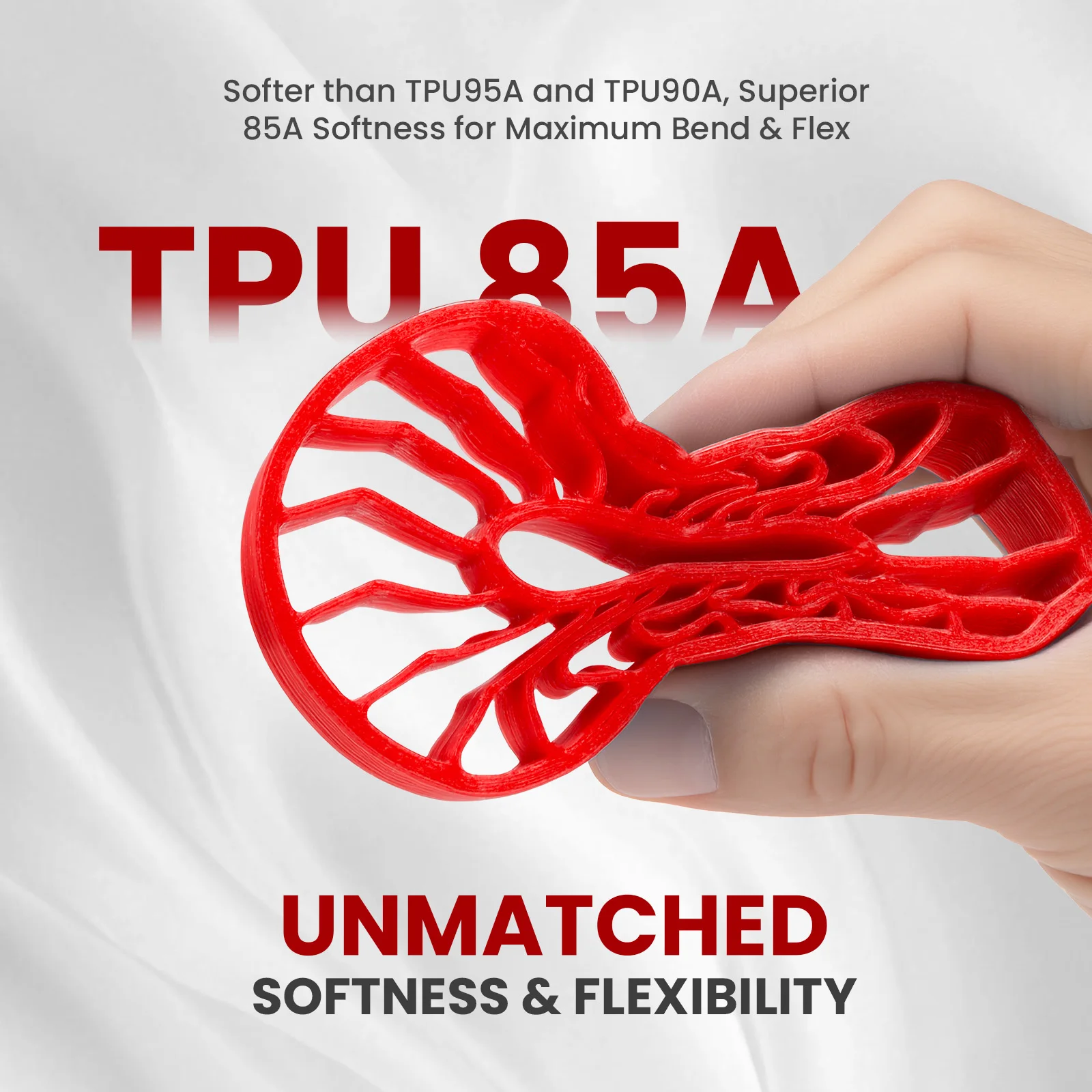 ERYONE NEW TPU 85A Filament 1.75mm +/-0.03mm, Flexible TPU 85A 3D Printer Filament Lowest Price