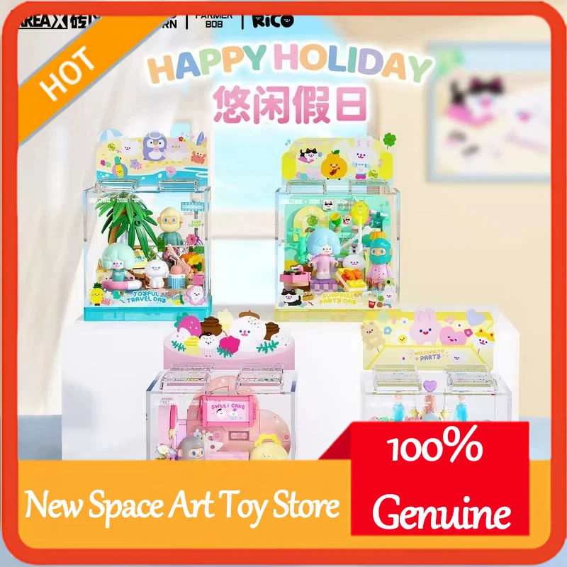 

Areax Farmer Bob Rico Leisure Holiday Series, образовательные строительные блоки, слепая коробка, игрушка, украшение для рабочего стола для детей, подарок на день рождения