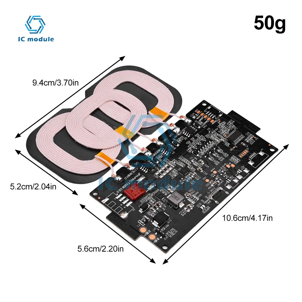 DC12-24V 3-coil 20W High Power Certified Phone Wireless Charger Module Vehicle-mounted Fast Charging Wireless Charging Board