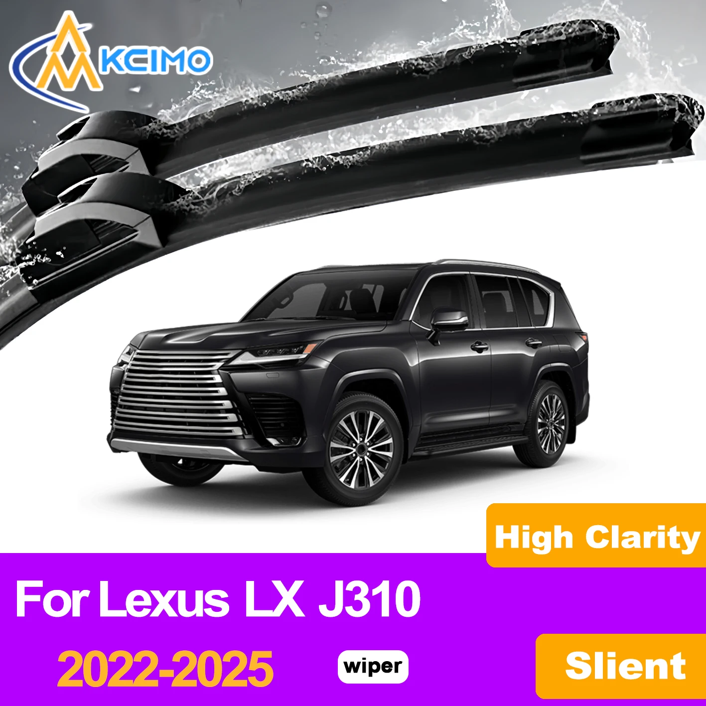 

KCIMO 2PCS Front Windshield Wiper Blades For Lexus LX J310 2022-2025, Premium Rubber Smooth Cleaning No Chattering Car Wipers
