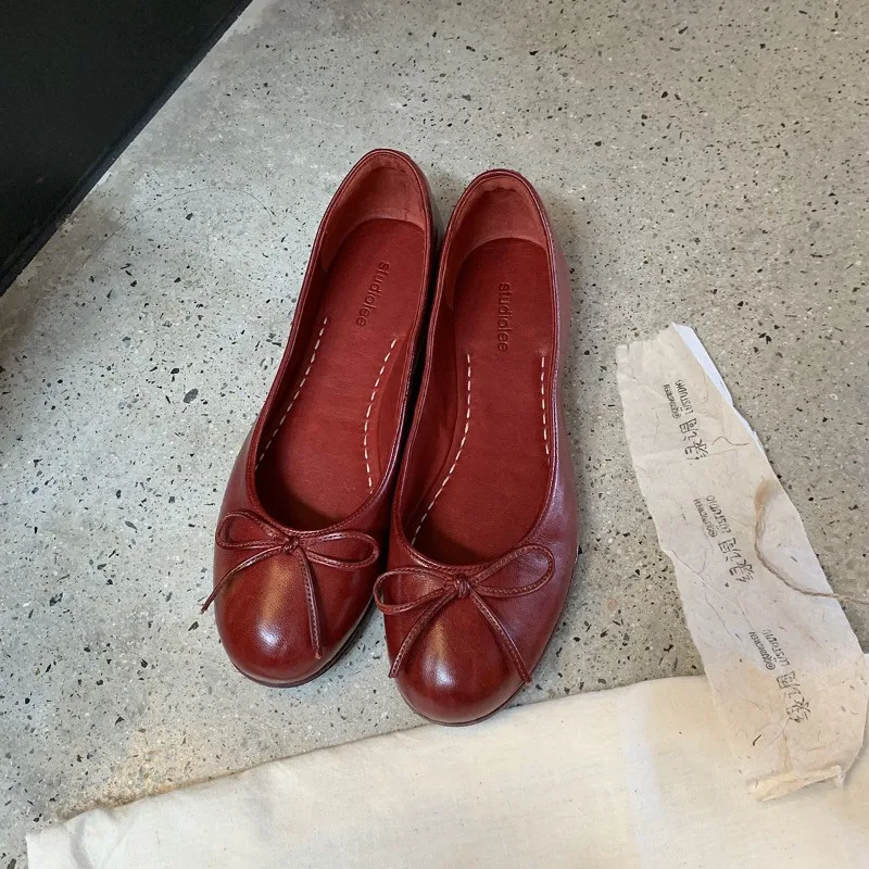 

Retro Womens Mary Jane Shoes Luxury Genuine Leather Casual Shoes for Woman Fashion Lolita Flat Shoe Designer Shoes Zapatos Mujer
