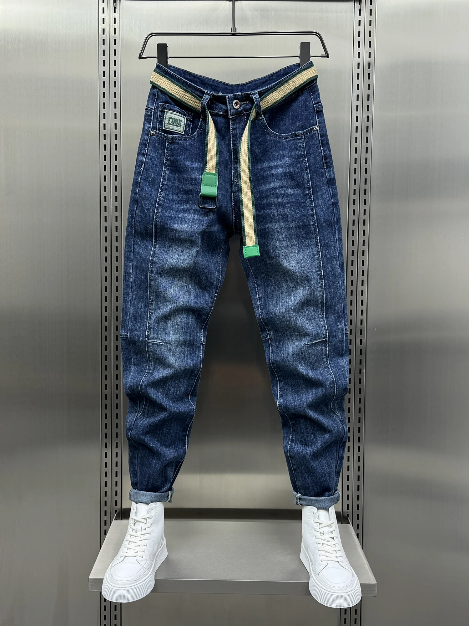 

Мужские свободные джинсы Харлан, узкие прямые повседневные брюки, осенние модные джинсовые джинсы с эффектом похудения Proc