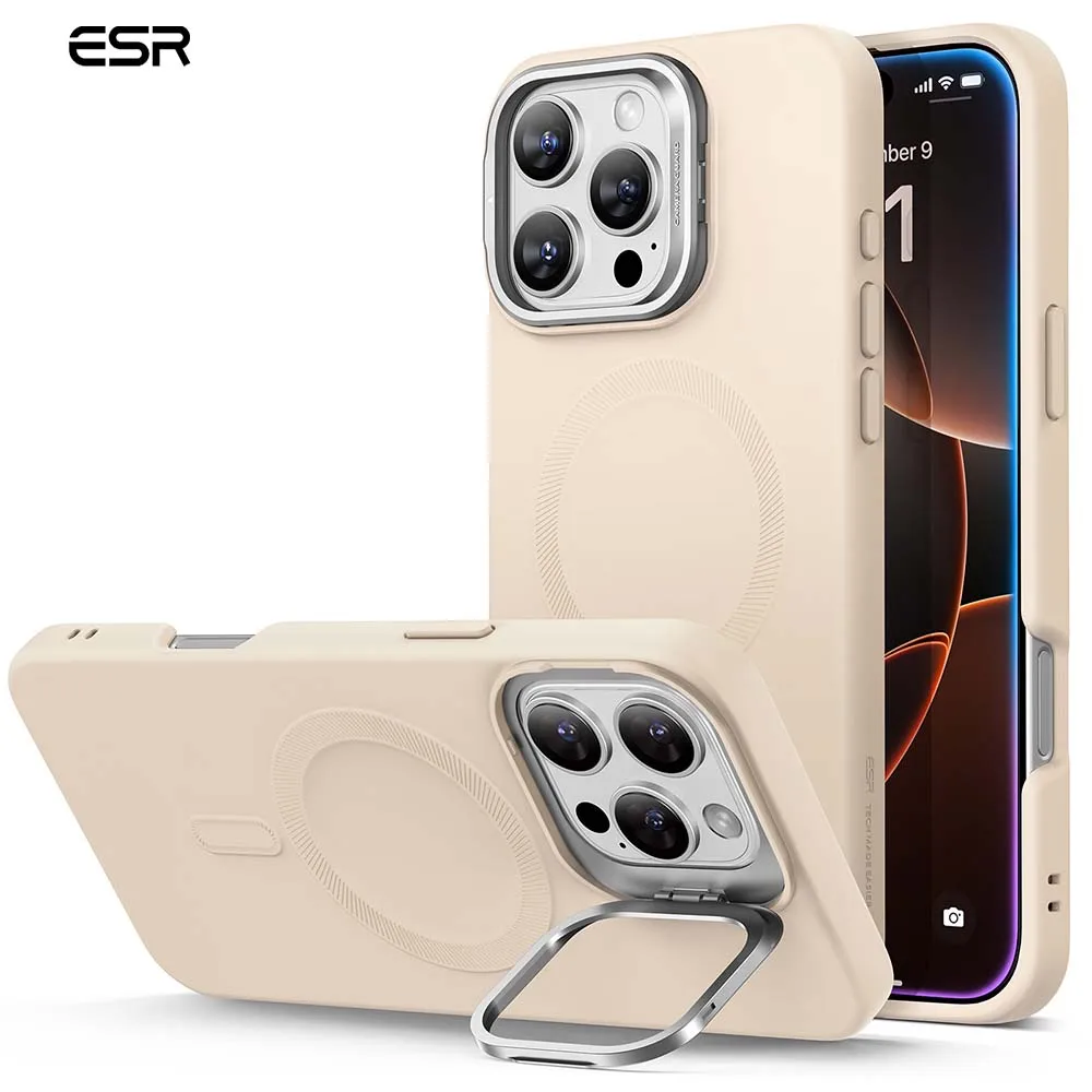 

ESR for iPhone16 Pro clound soft MagSafe Case for iPhone 16 Plus smooth Liquid Silicone case with Camera for iPhone16 Kickstand